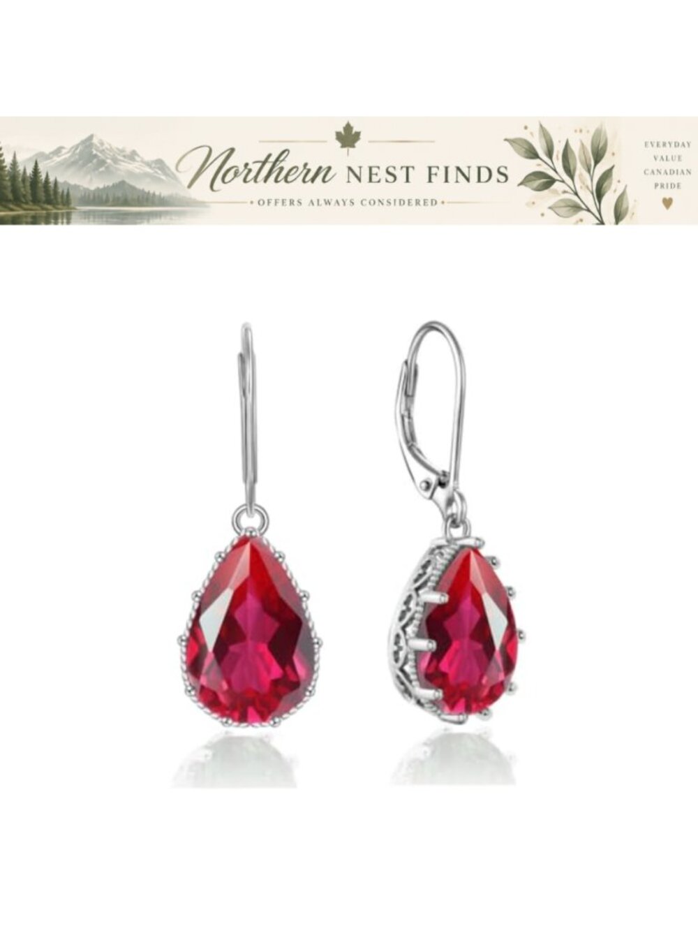 18k Gold Plated Teardrop Leverback Earrings Cubic Zirconia Dangle Drop